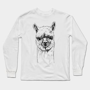 Alpaca Head Print Long Sleeve T-Shirt